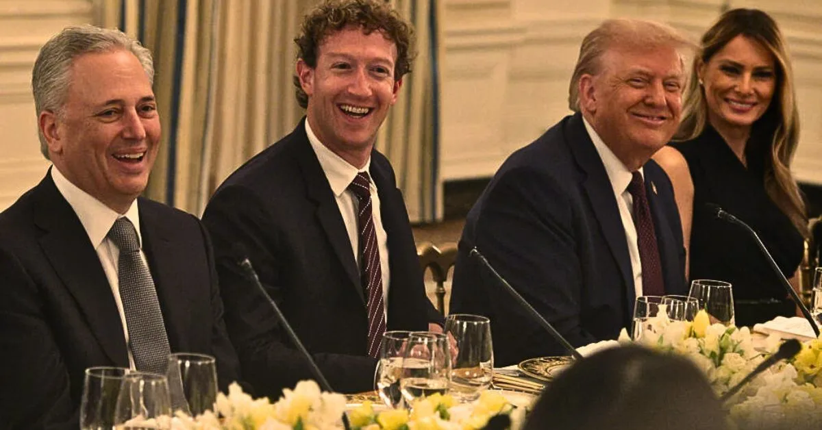 The White House starts a two year Tech Force hiring program. Trump and Zuckerberg at a White House dinner. Alex Wong/Getty Images