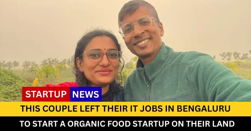 This couple left their lucrative IT jobs in India Bengaluru to cultivate reasonably priced organic food on their Kanpur ancestral land. CREDIT: Tuhi Farms Founders