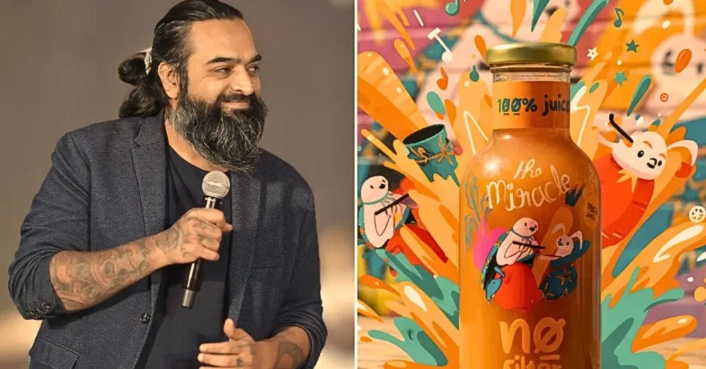 This man started No Filter a juice brand that sells 100% natural. IMAGE CREDIT: Varun Gosain, founder of No Filter